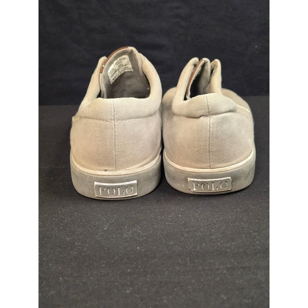 Polo Ralph Lauren Forestmont II Tan Canvas Laceless Sneakers Mens 10.5D